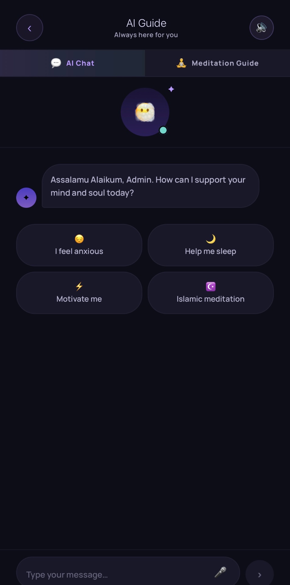 SoulFlow AI Guide chat